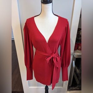 Cabi Tie at Waist Red Cardigan, NWOT
